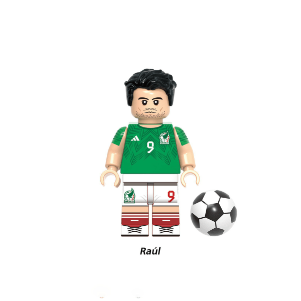 Berømt fodboldstjerne bevægelig dukke fodboldspiller mini fan World Cup sort byggesten figur (1 stk) Raul