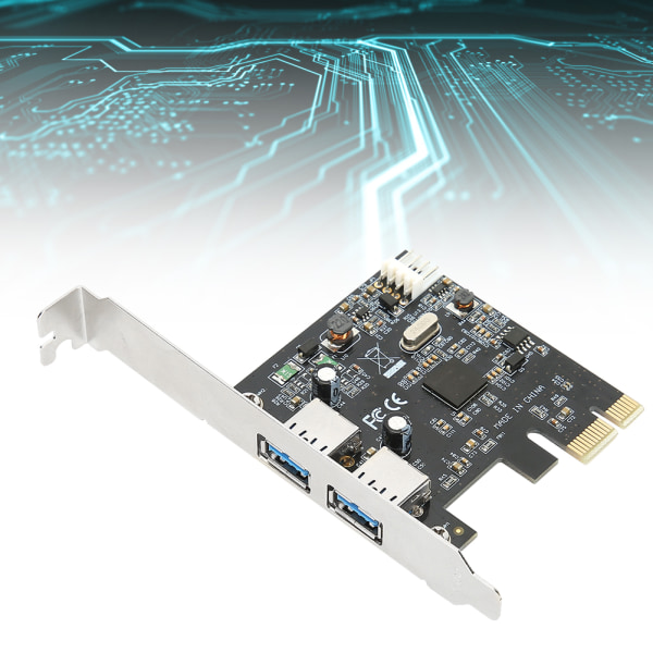 USB3.0-utvidelseskort 2-porter 5 Gbps hastighet PCIE-kortdatamaskin Høyhastighets konverteringsadapter++