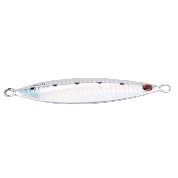 Fiskesimulerende agn i metall, fiskformet, realistisk, fiskeutstyr, sølv