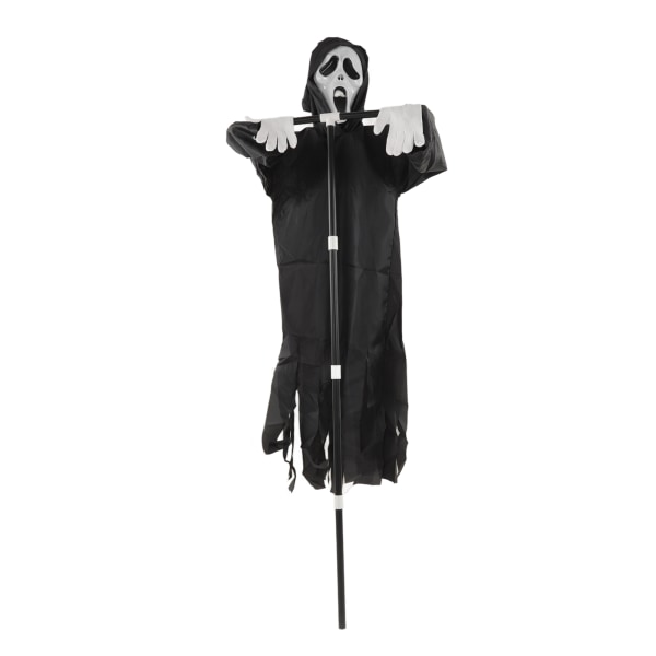 Scream Scarecrow Polyester PVC med aftagelig stang Garden Ghostface dekoration til Halloween landdistriktsbeskyttelse
