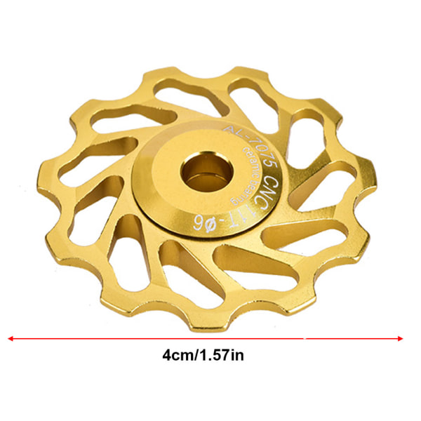 1 Par MEIJUN Keramisk Leje Bagerste Trinse Cykel Guide Roller (11T, Guld)