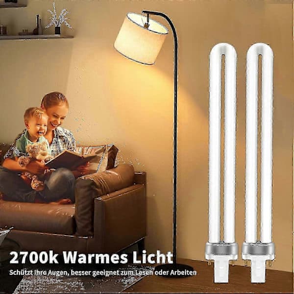 2-pack 11W CFL-lampor Varmvit 2700K 890lm, 2-stiftssockel Energibesparande Hembelysning _Kvalitetspresenter