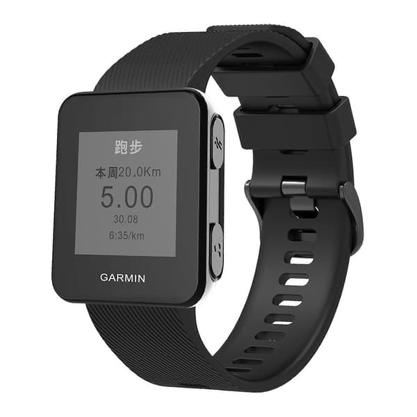 Silikone armbånd Kompatibel med Garmin Forerunner 35 / 30 Justerbar Urrem med Sort Spænde Sort