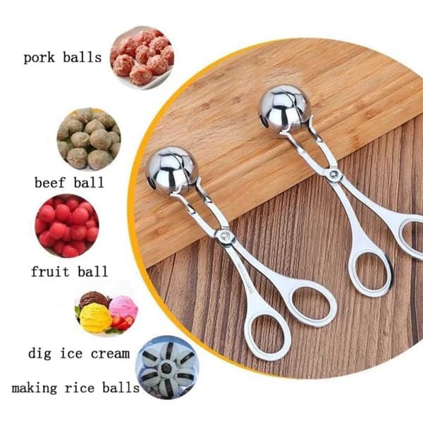 【BEMS】Frikadeltang i rustfrit stål - Lav perfekte frikadeller silver