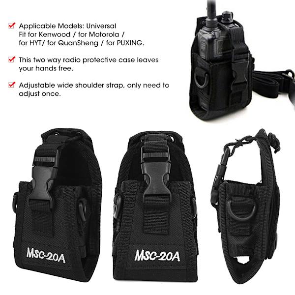 MSC-20A Universal Nylon Justerbar Tvåvägsradio Walkie Talkie Midjeväsk Skyddande Omslag med Rem