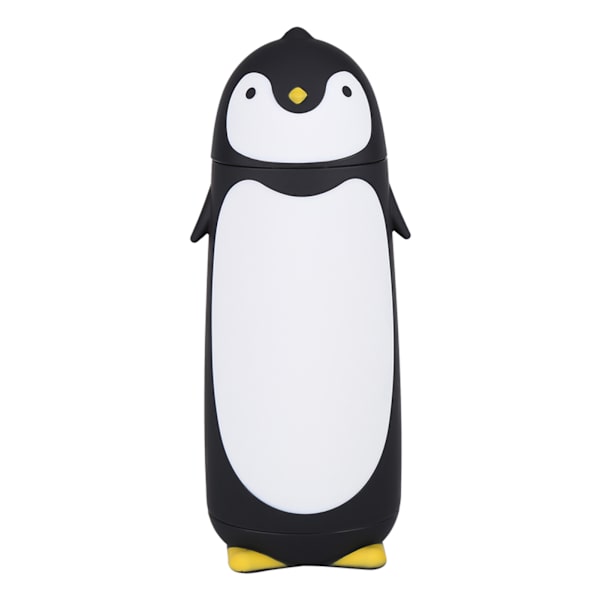 Kannettava Pingviini Lasinen Vesi Pullo, 300ML, Kaksoiskerros, Matkakupillinen - Musta