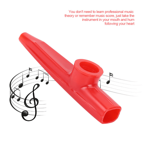 TIMH Plastic Mini Portable Kazoo Ukulele Guitar Partner Enkelt å lære musikkinstrument (rød)