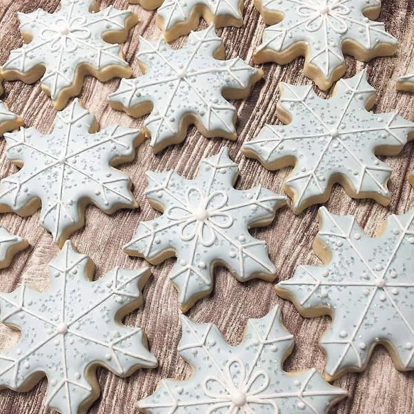 5 stk snøfnuggkakeform i rustfritt stålform for kjøkkenbaking kake sjokoladekjeks