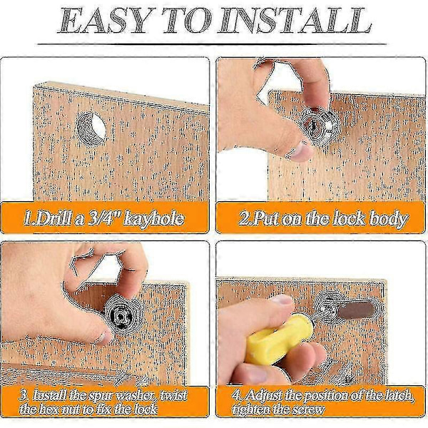 【BEMS】Mailbox Lock 20mm with Keys Compatible with Mailbox, Cabinet, Drawer (5 pcs) - Silver