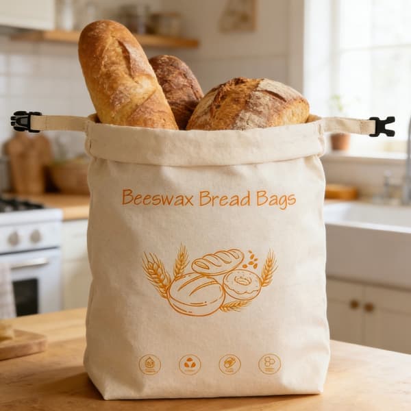 【BEMS】Practical Organic Beeswax Food Bag Compatible with Sustainable Kitchen, 2 2 D