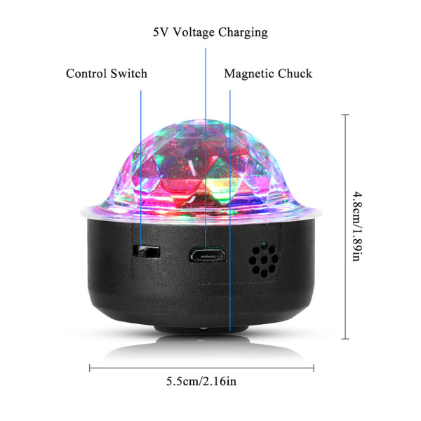 MINI RGB musikkladelys med magnetDC5V