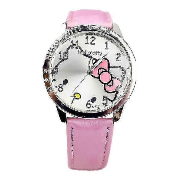 Lasten Hello Kitty -kello kvartsirannekello lahjat Pink White