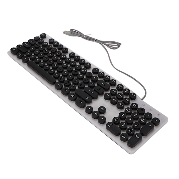 Mekanisk Gaming Tastatur RBG Bakgrunnsbelyst USB 104 Taster Kablet Retro Punk Datamaskintastatur for Laptop Svart