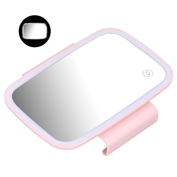 Bilsolskyddsspegel med LED-belysning, pekskärm, plug and play, med infällbart bakre klämma, rosa