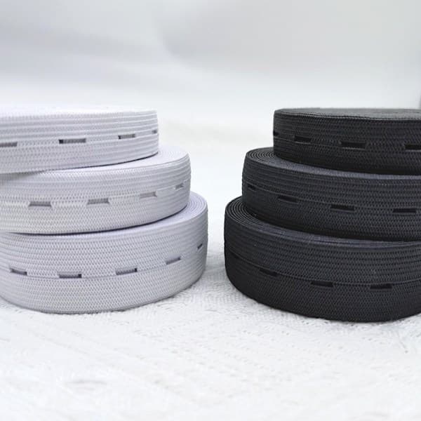 Elastisk knaphulsbånd, praktisk og alsidig sort, b[BEMS] Bredd: 2cm