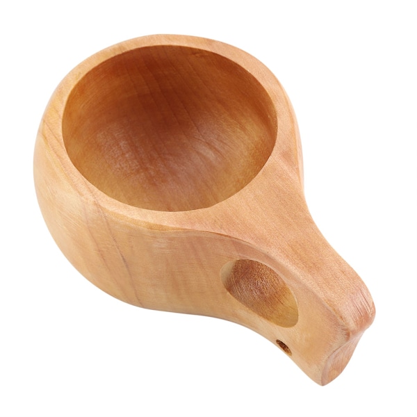 Bærbar Træ Te- og Kaffe Kop med Håndtag - Naturtræ Drikkekop (#2)