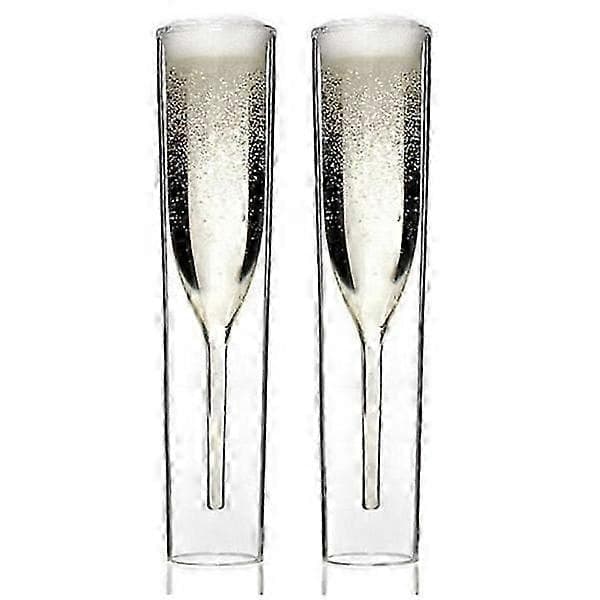 Dobbeltveggede champagnefløyter munnblåst gjenbrukbart glass best