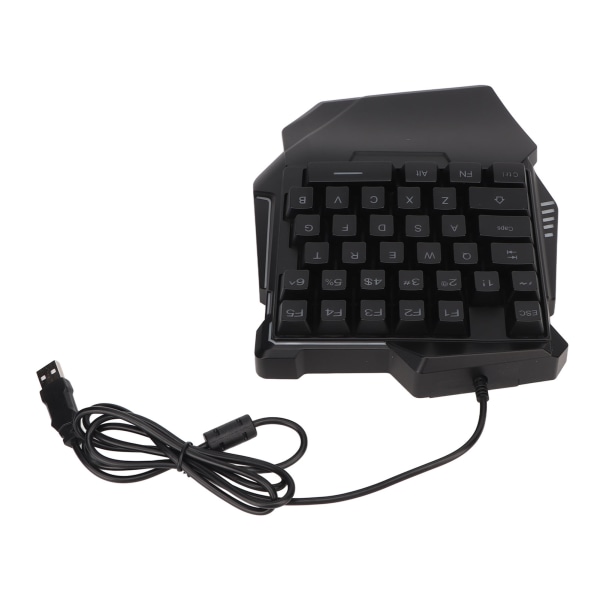 Enhandsspeltangentbord 35 nycklar Färgglad bakgrundsbelysning Professionellt USB gränssnitt Ergonomiskt RGB-tangentbord för PC ++
