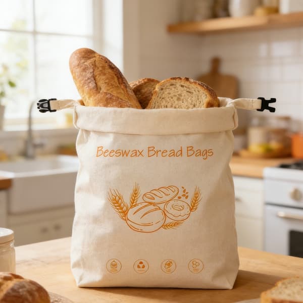 【BEMS】Practical Organic Beeswax Food Bag Compatible with Sustainable Kitchen, 2 2 D