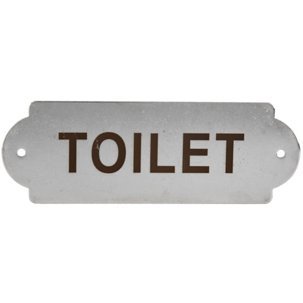 Rustfrit Stål Hækkepost Havehus Hjem Dør Port Toilet Advarselsskilte med Monteringsskruer TOILET