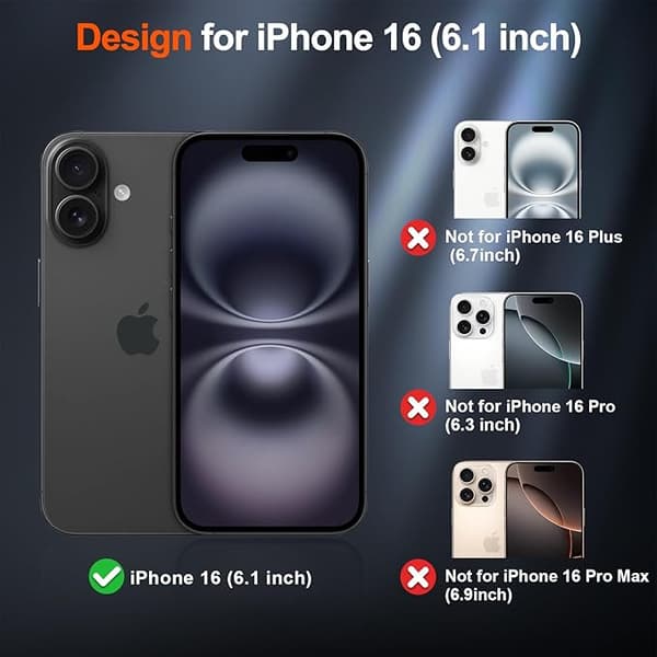 SUPFINE Magnetic Case for iPhone 16 with Screen Protector, MagSafe Compatible, Military-Grade Drop Protection, Matte Shockproof, Deep Blue deep blue iphone16