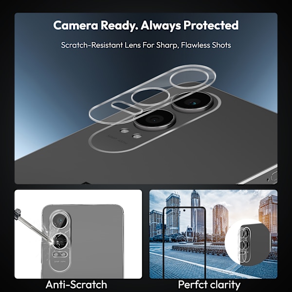 【BEMS】2-Pack OnePlus CE4 Lite 5G Privacy Screen Protector & 2-Pack Lens Protector - Tempered Glass | [Automatic Installation] - Bubble-Free