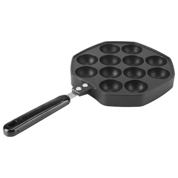 Non-Stick Takoyaki Grillpande - 12 Hulrum, Aluminium Bageform til Oktopusbolle og Pandekagefremstilling