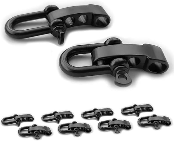 10 st Paracord Armbandsspännen Svarta - Justerbart U-spänne Klämma