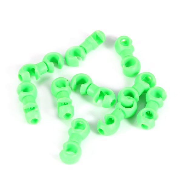 10PCS Cycling Bike S Clips Clamp Brake Cable Gear Housing Guides(Green)