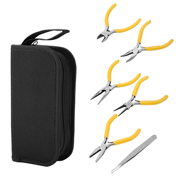 5-pack Professionella Smyckestänger Verktygssats Rund Böjd Näs Tång Pärltillverkning DIY