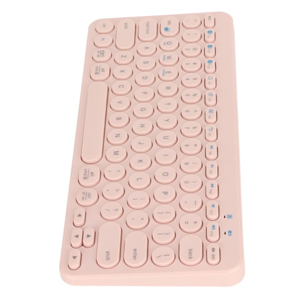 Trådlöst tangentbord 78 tangenter Runda tangentlock Slim Kompakt Retro Tyst Bluetooth-tangentbord för hem Kontor Resor Rosa