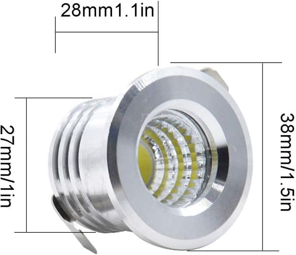 6 minisyvennetyn LED-kohdevalaisimen sarja - 3W - 3.8cm - Lämmin valkoinen