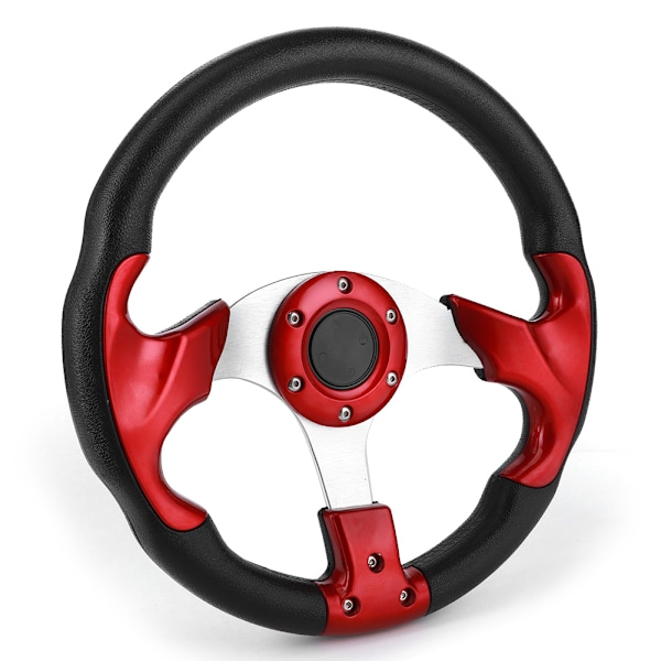 320mm/12,5 tum Racing Bilrattstyre med Tutknapp PVC Röd Färg Universal Modifierad Del