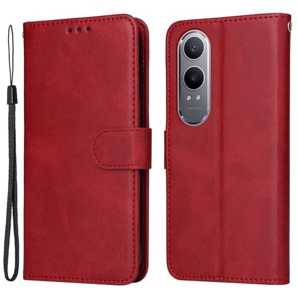 OnePlus Nord CE4 Lite 5G PU Læder Pung Etui Flere Farver Rød Red R\u00f6d