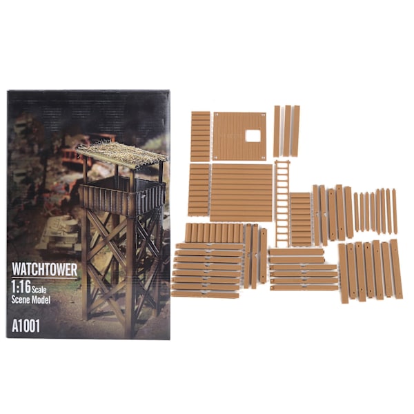1/16 Vakttornmodell DIY-montering Utsiktsplattform Modellbyggstenar Barnleksak (47 delar)
