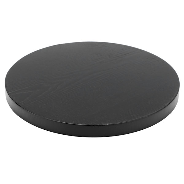 Svart rund tebrett i tre med sklisikker overflate - Perfekt for hjemme, butikk, kontor og barbruk (30 cm)
