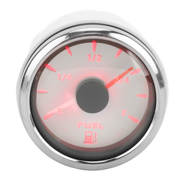 52MM bränslenivåmätare 0‑190Ω Bränsletankmätare med 7 färgbakgrundsbelysning för bilbåt RV YachtWhite