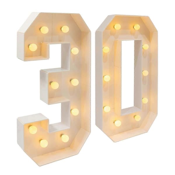 100 cm fødselsdagsnummerdekoration med lys Style 30
