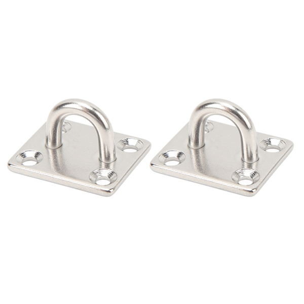 2 stk. Båd Square Pad Eye Rustfrit stål Fast Holdbar Marine SS Pad Hardware til Yacht 40 X 50 mm/1,6 X 2,0 tommer