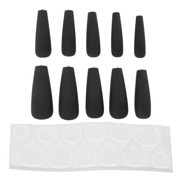 10 st Lång kista blanka falska naglar konstgjorda tryck på cover falska tips Naglar Manikyr Tillbehör för kvinnor tjejerN5355-08 ++/