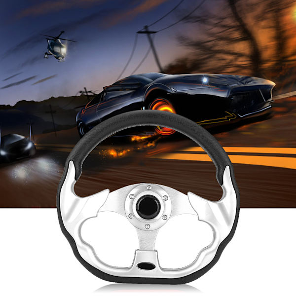 320mm Senaste kolfiber racing styrmodifiering Mini drifting ratt (Silver)