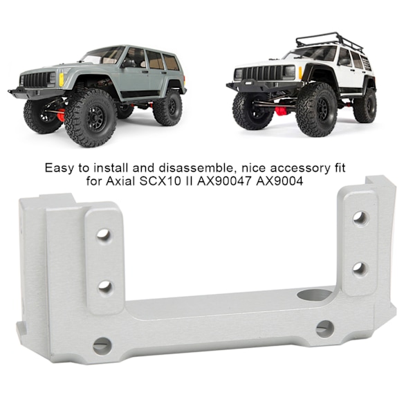 Frontstøtfangerfeste i aluminium for Axial SCX10 II AX90047 AX9004 deler - Sølv