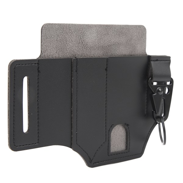 Männs Svart Läder EDC Multiverktyg Bältesväska med Mjuk Textur och Hög Kapacitet