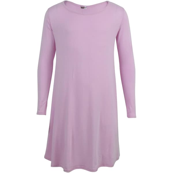 Pigernes ensfarvede swingkjoler Baby Pink 9-10 Years