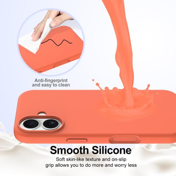 【BEMS】iPhone 17 iskunkestävä silikonikuori MagSafella Guldorange