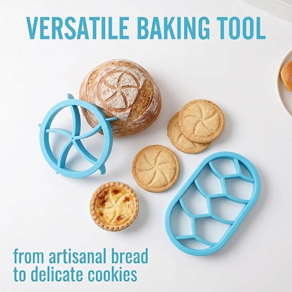 Sett med 2 kakeformer, brødstempelsett, bakverkform, kakeform for DIY-baking (himmelblå)