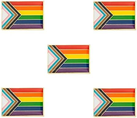 5-pak Progress Pride pin brocher flag badge broche mærker (Progress Pride)[BEMS]