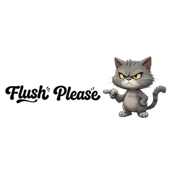 Flush Please Toaletttank Dekal – Vanntett og oljebestandig – for barnerom og hjem B