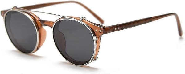 【BEMS】Polariserte ovale briller Retro kvinner Tr90 Unisex runde solbriller menn Clip-on