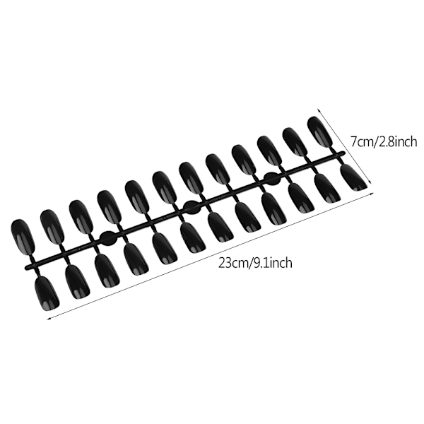 240 Negletips Polish Gel Farvevisning Kort Oval DIY Øvelse Neglekunst Tips Chart Palette Sort